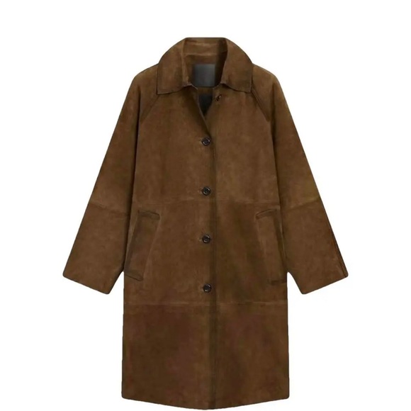 Massimo Dutti Jackets & Blazers - Massimo Dutti Brown Suede Trench Coat Size Small